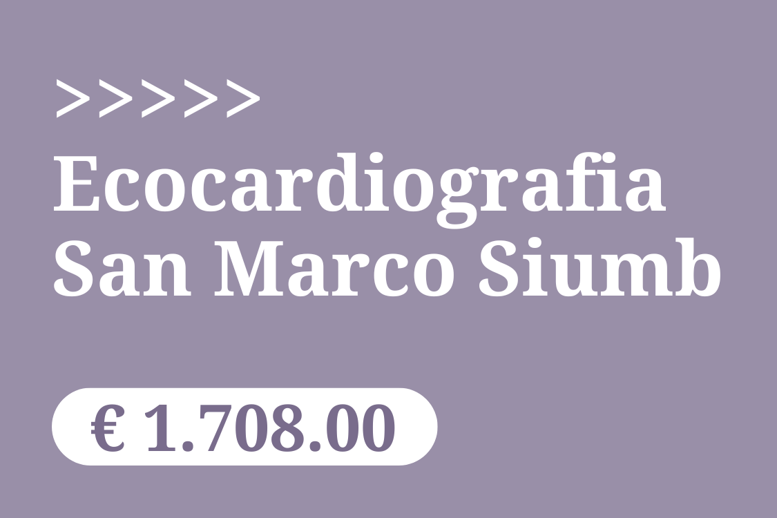 Grafica promozionale Vetacademy: sfondo viola con testo Ecografia San Marco SIUMB 1708 euro.